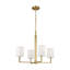 Thomas O'Brien Danica 4 Light Dining Room Chandelier With White Linen Shade-95350229-95350227