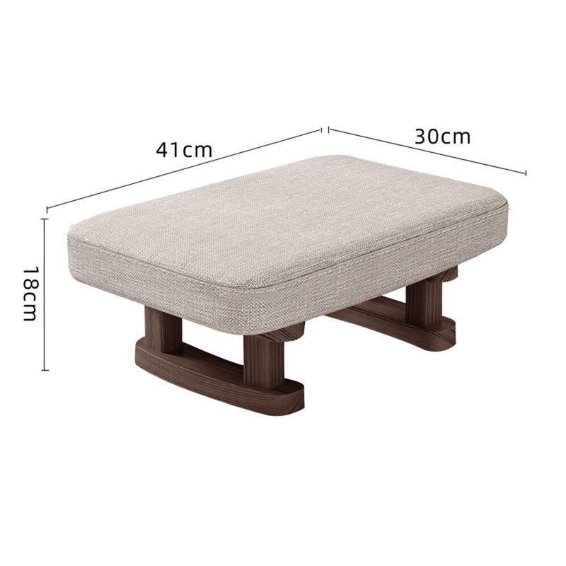 Bamboo / Rattan Accent Stool, gray