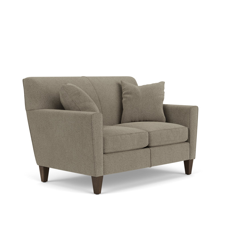 Causeuse à accoudoirs arrondis 54 po avec coussins réversibles, Polyester à 100 % colombe