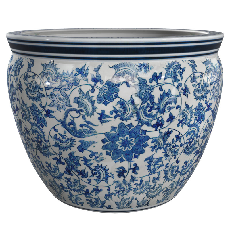 Cache-pot en céramique fait à la main Morawa, H 12,5 po x l 16,25 po x P 16 po