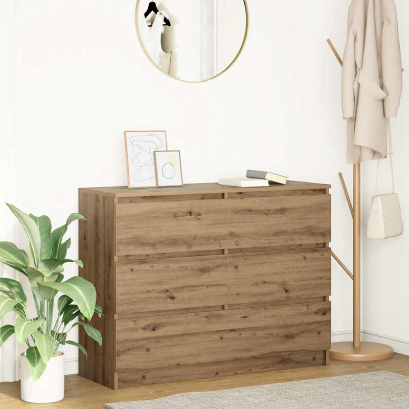 Sideboard 100X35x76 Cm Engineered Wood, Artisan Oak