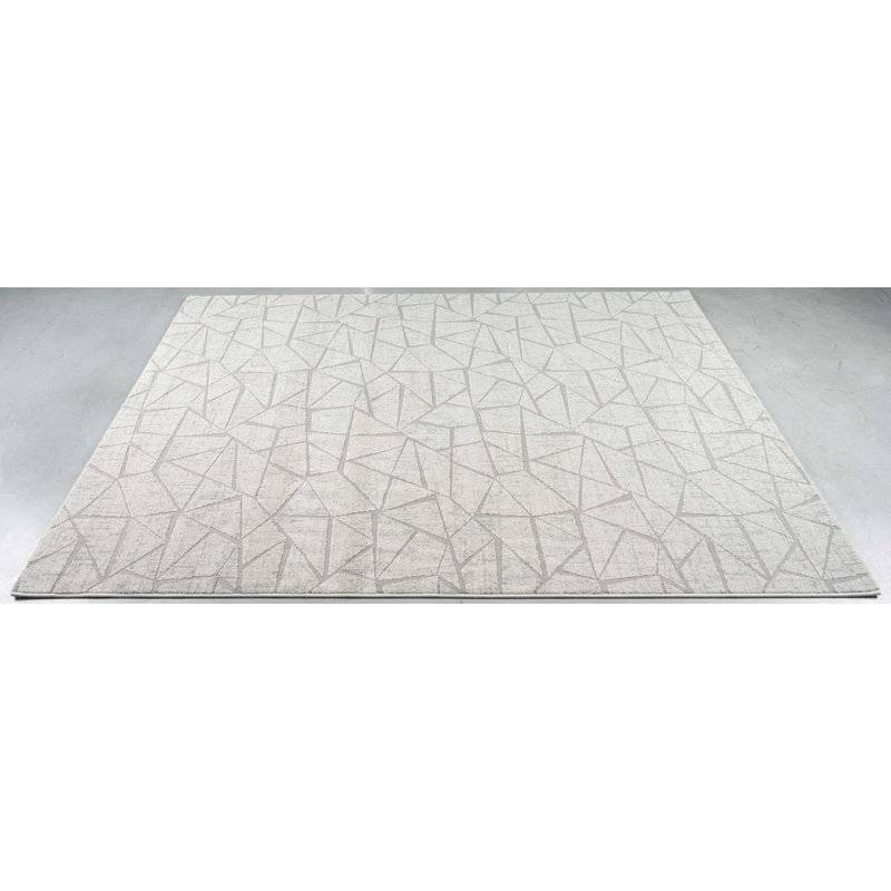 Geometric Shapes 160cm X 230cm Area Rug, Cream, Rectangle 200 x 290 cm