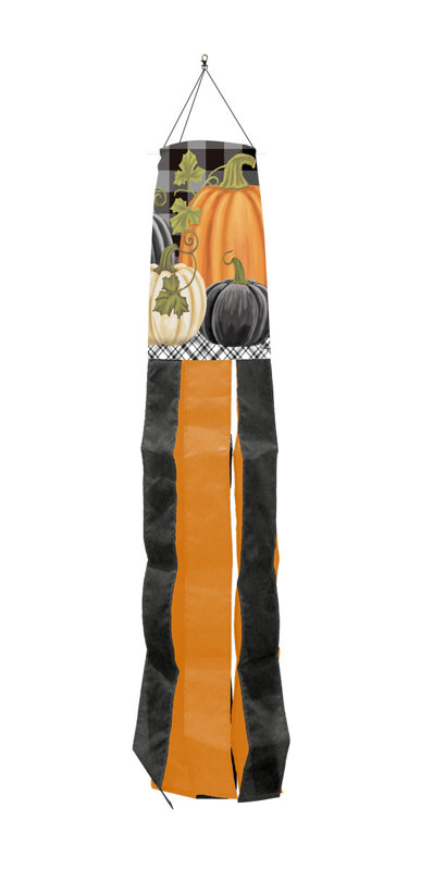 Checkered Pumpkins Fall Windsock