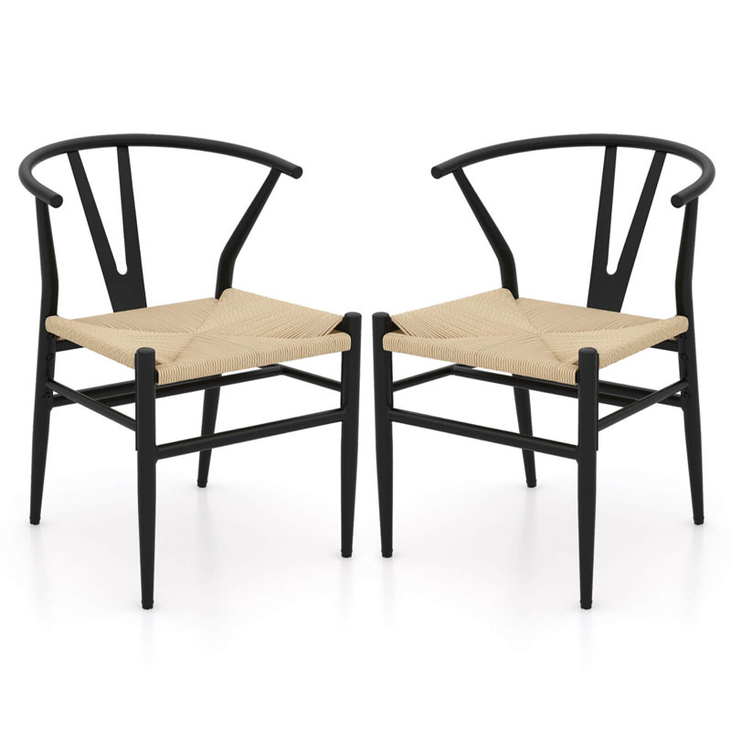 Fauteuils de cuisine Modern, 2, Noir/naturel