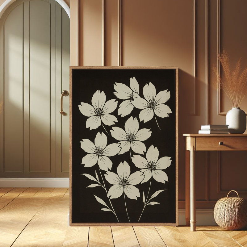 Art mural encadré abstrait rétro antique classique pour chambre à coucher, H 24 po x l 16 po, Naturel