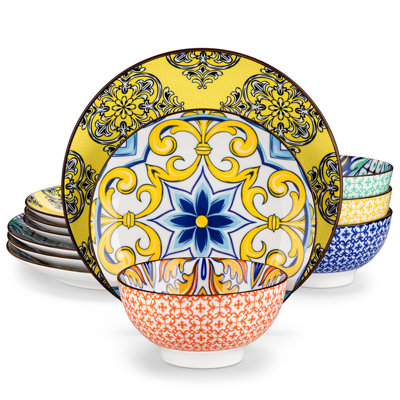 12 Piece Porcelain Dinnerware Set - Service for 4