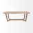 92" Natural And Brown Solid Wood Trestle Base Dining Table