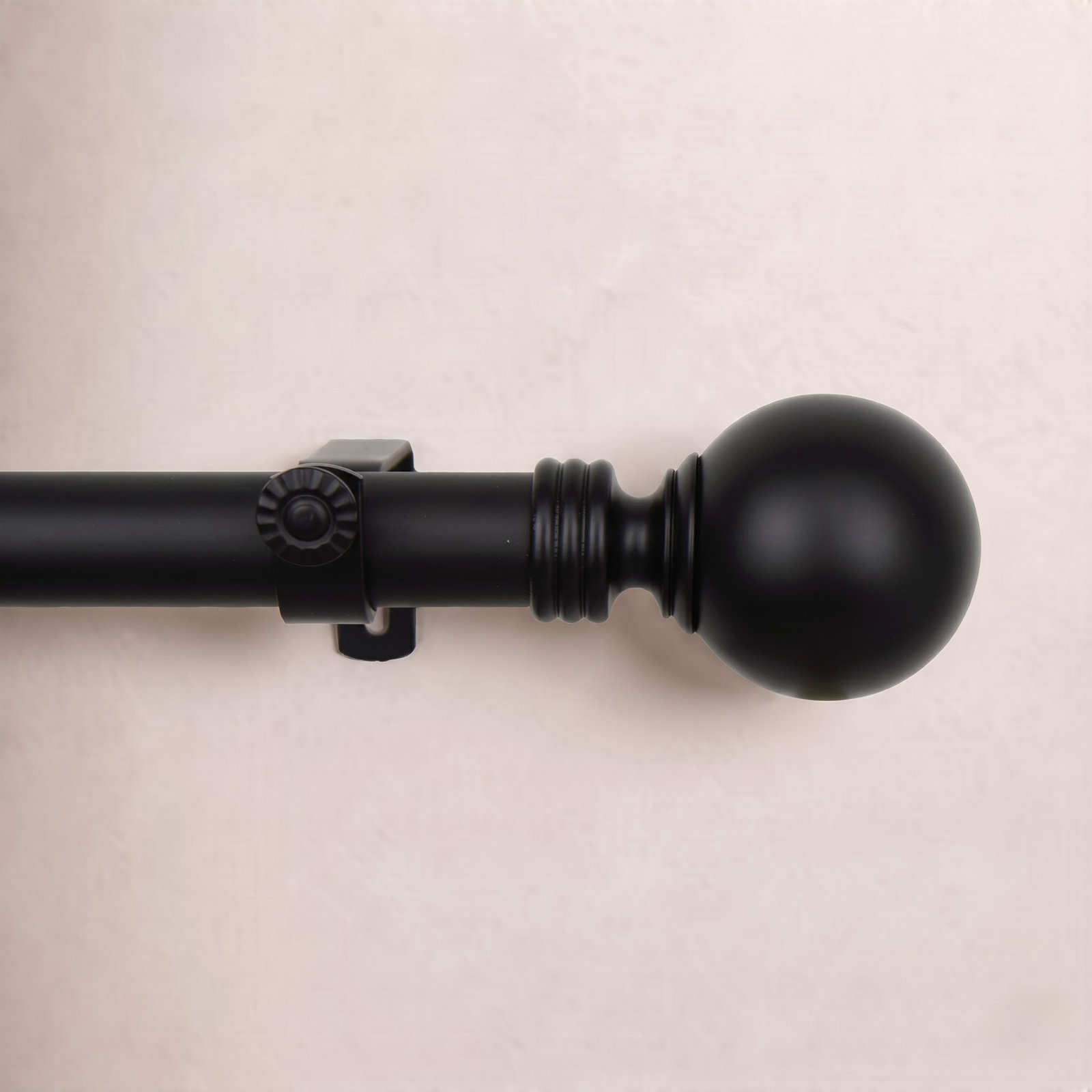 Orpha Single Curtain Rod, Black, 66" - 120"