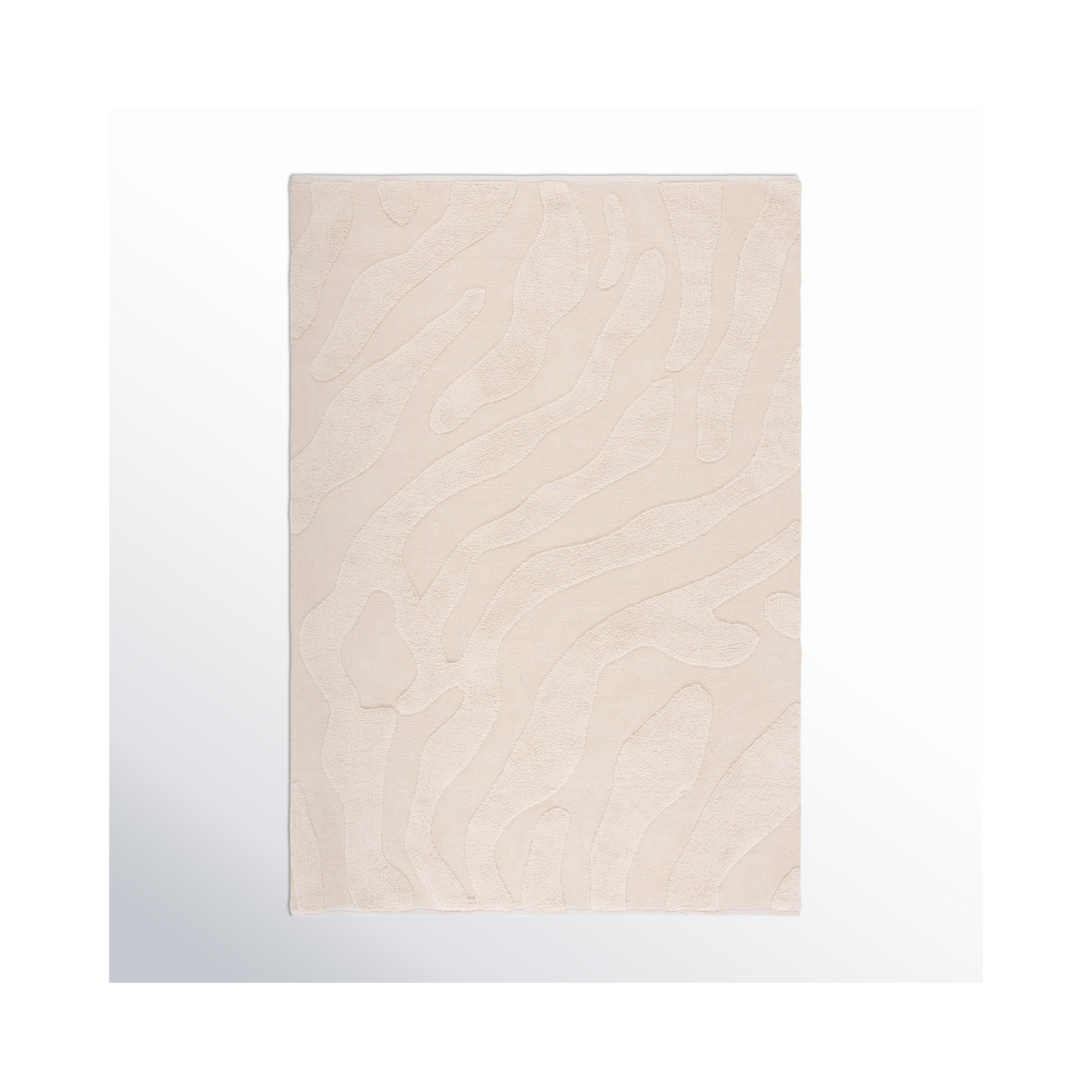 Moura Handmade Recycled Cotton Ivory Rug, Rectangle 6' x 9'
