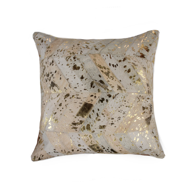 Housse et insert de coussin carré en cuir / suède Torino, Naturel