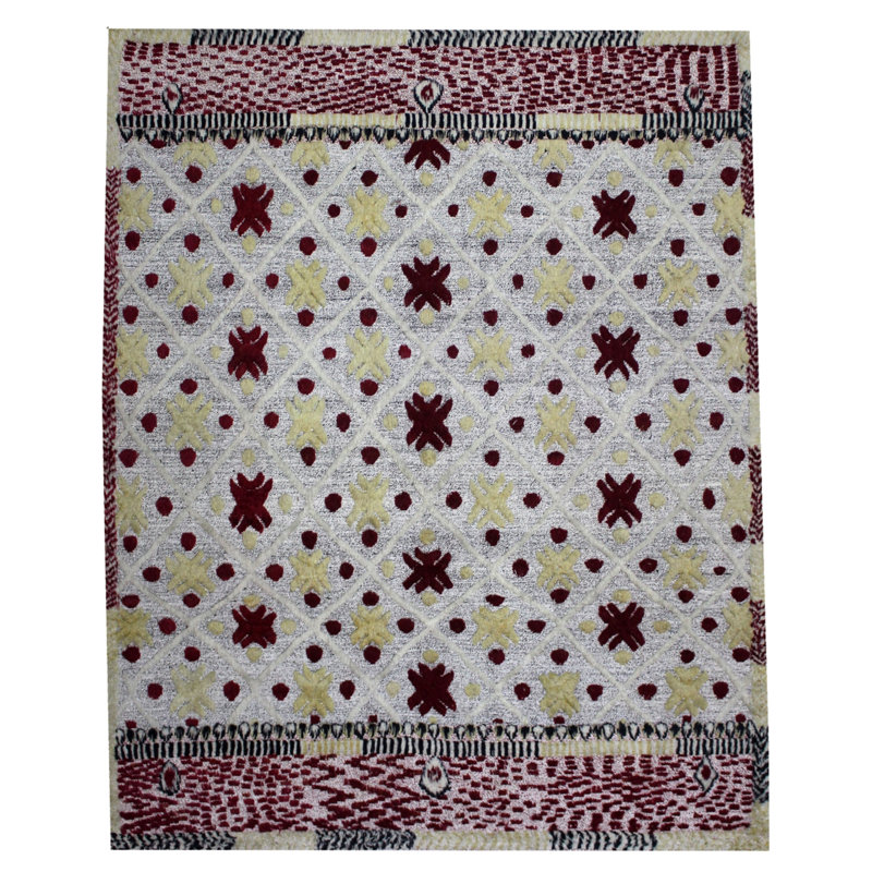 Geometric Hand Knotted Area Rug, Rectangle 250 x 300cm
