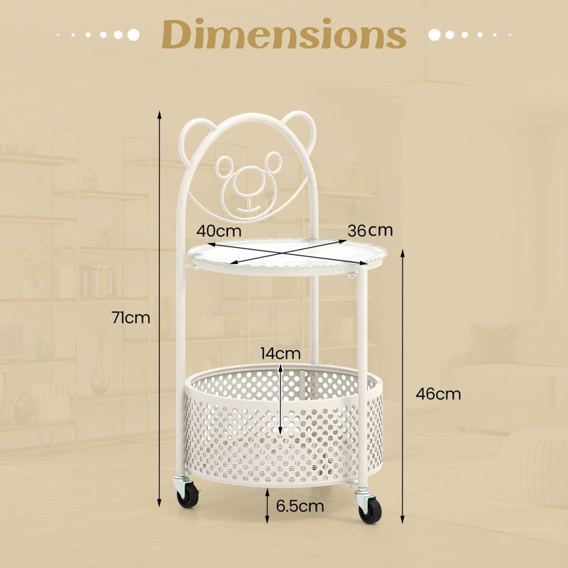 71cm H x 40cm W Utility Cart with Wheels