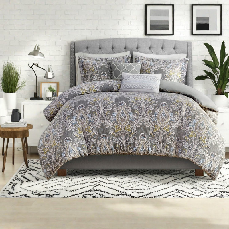 Ensembles de literie de qualité supérieure, grand lit double damassé en coton, décoration intérieure moderne