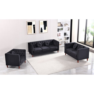 3 - Piece Velvet Living Room Set