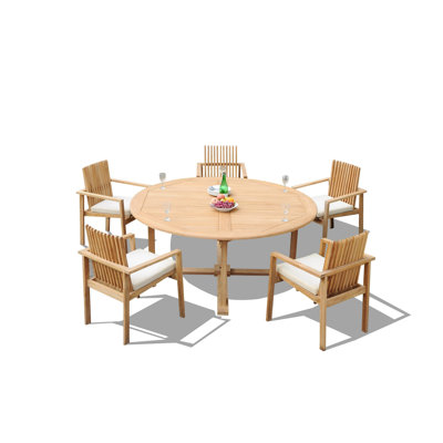 Outdoor 7 - Piece Teak Dining Set