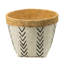 Ensemble de 2 jardinières en ciment blanches et brunes avec motif en V, L: P 10 po x P 8 po, P 8 po x P 6,5 po