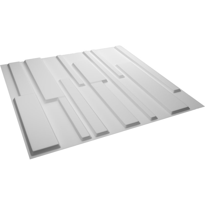 White Textured PVC 3D Decorative Wall Panels, 19.63" x 19.63" (Set of 50)