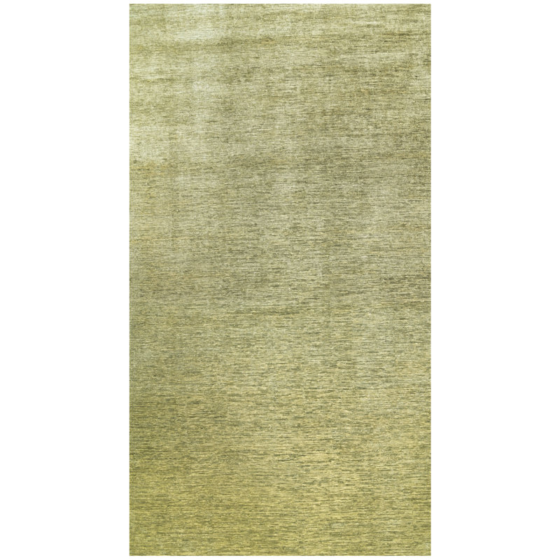 Hand Knotted Wool Area Rug in Green