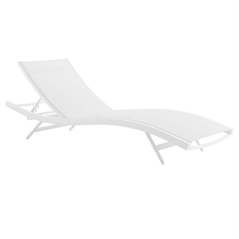 Modway Glimpse Outdoor Patio Mesh Chaise Lounge, White