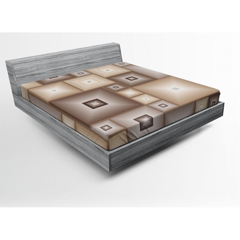 Microfiber Geometric Fitted Sheet, Full Fitted Sheet