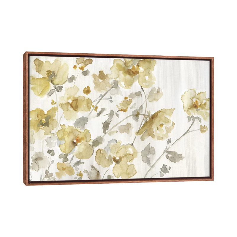 «Blooming Neutral» par Nan - impression, Cadre brun classique, H 32 po x l 48 po x P 1,5 po