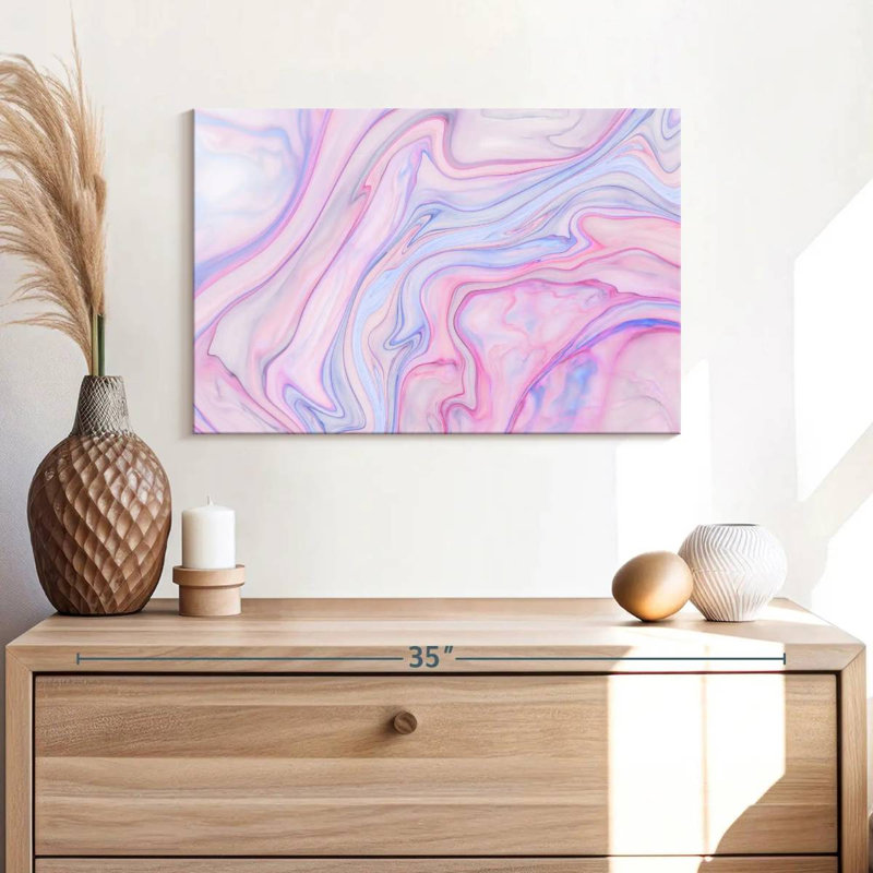 Avery Abstract Pink Marble, 16" H x 24" W