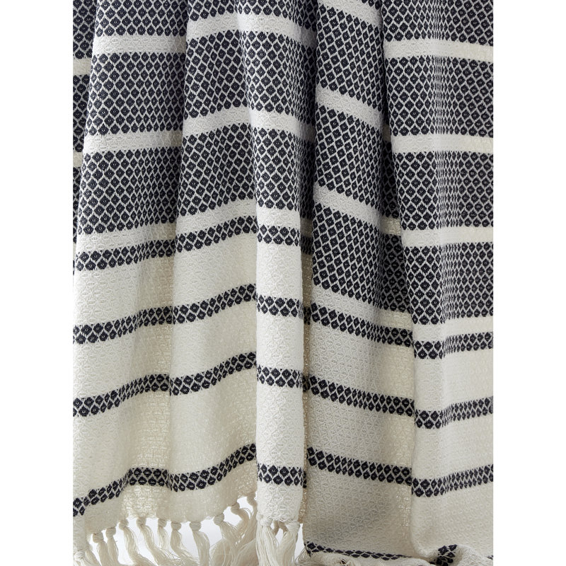 Edda Modern Cotton Throw, Slate