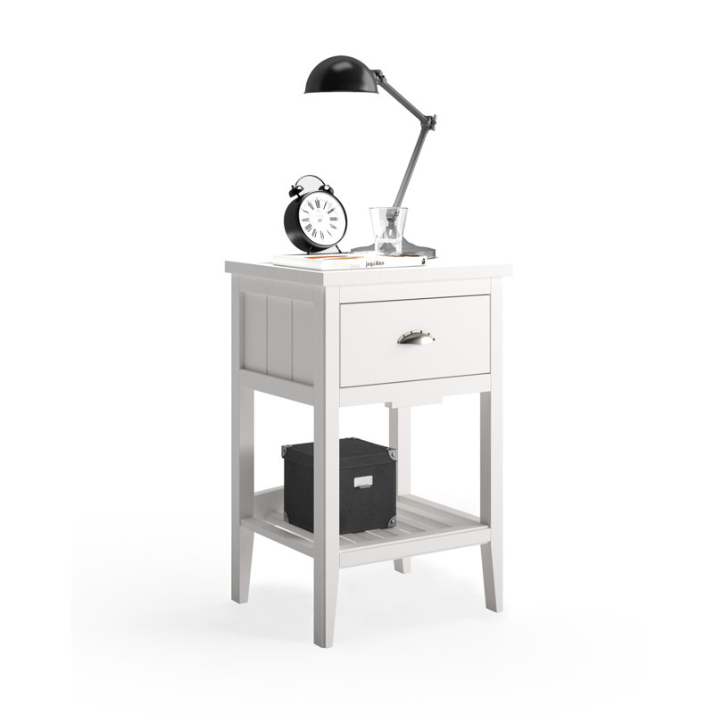 Qualls 45cm W Solid + Manufactured Wood Bedside Table