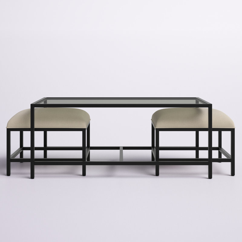 Vivanco Glass Top Nesting Coffee Table