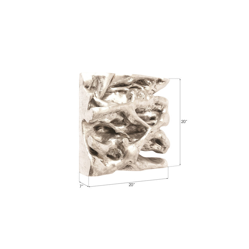 Silver Leaf Cast Naturals Square Root Composite Wall Tile