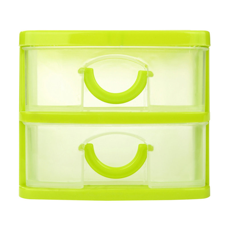 Petite caisse en plastique avec tiroirs de bureau, 5.51" H x 3.94" W x 3.94" D, Green
