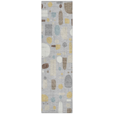 Machine Washable Indoor/Outdoor Jourdan ACN2393 Mid-Century Modern Rug