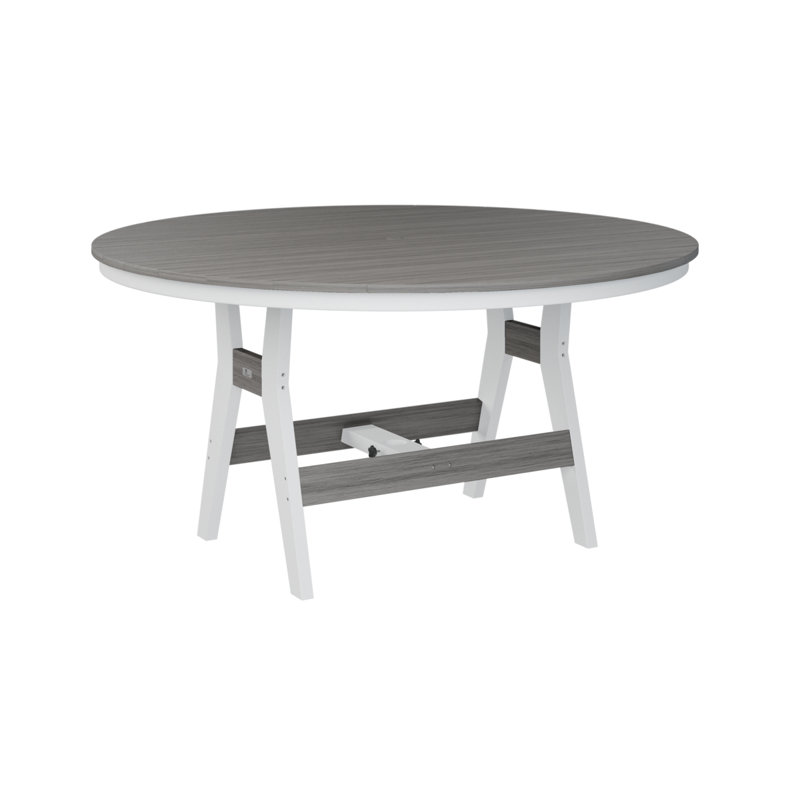 Table de bar ronde de 60 po Berlin, Bois flottant gris, H 38,87 po x l 60 po x P 60 po