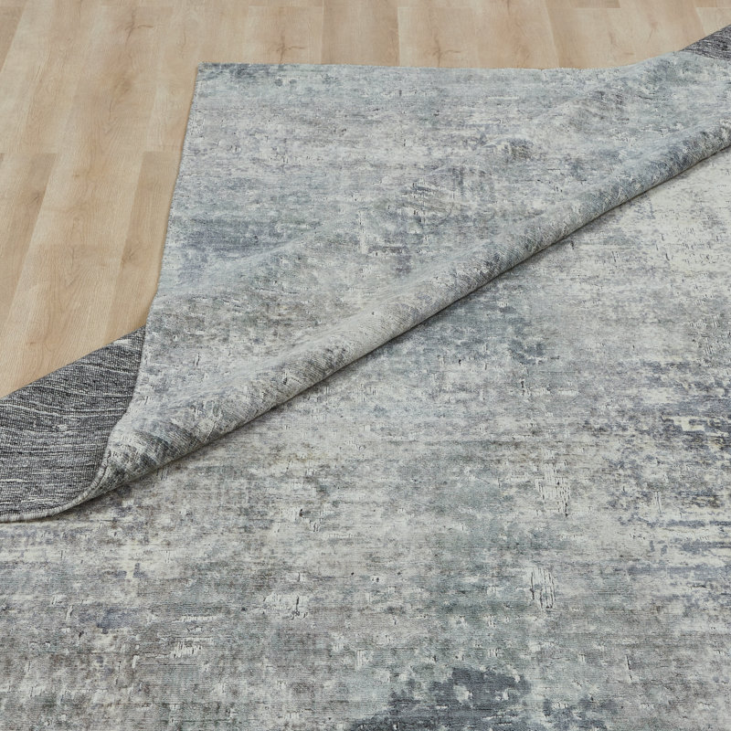Elements Storm Gray Handmade Area Rug, Rectangle 9'6" x 13'