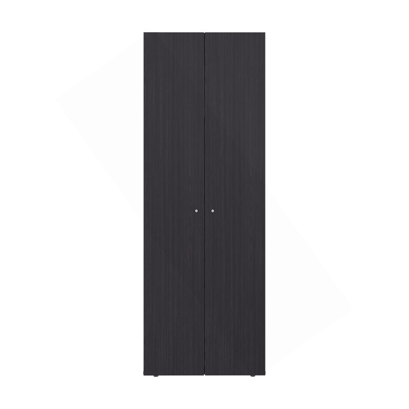 Armoire H 66,9 po, 2 portes, 4 tablettes, wengé noir - chambre à coucher, Noir
