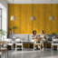 Papier peint industriel rustique jaune