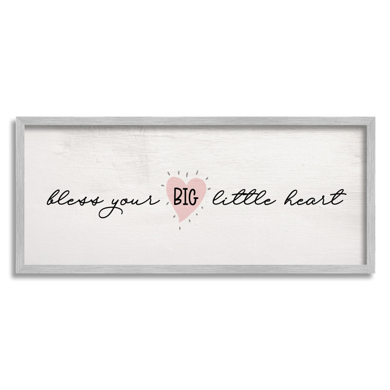 «Bless Your Big Little Heart», détail rose, H 13 po x l 30 po, Estampe numérique Farmhouse