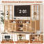 Farmhouse TV Stand for Up to 70 Inch TVs, Multi-Functional Entertainment Center with Bookshelves and Storage Cabinet, Versatile Media Console for Living Room & Bedroom Organization-1148299027