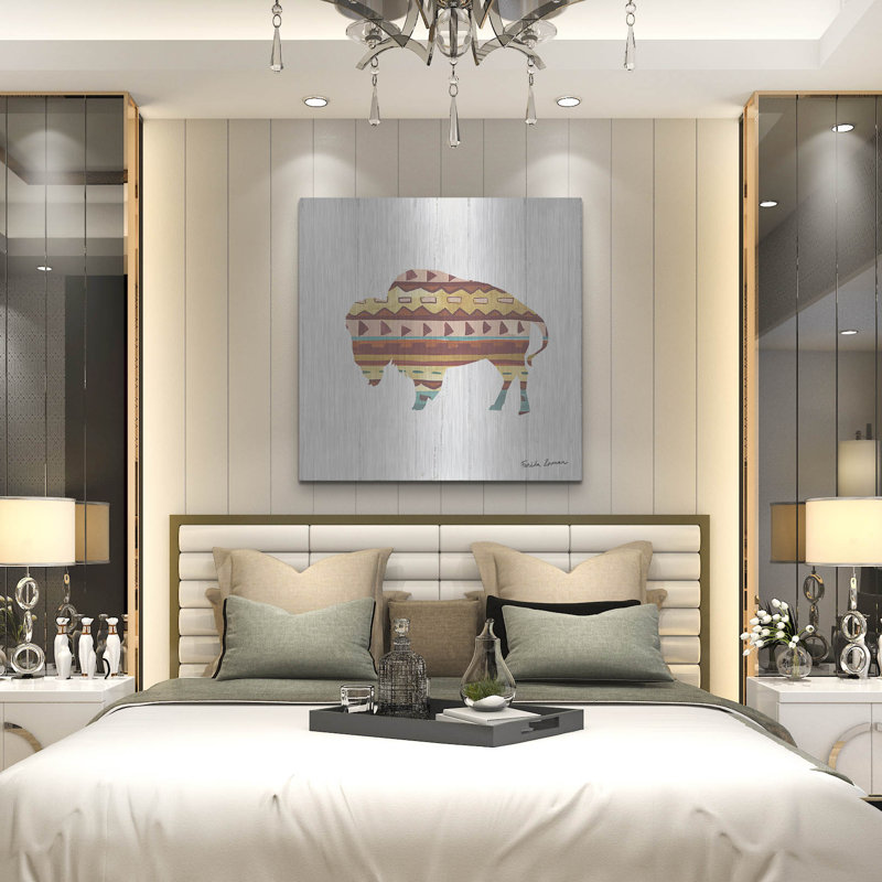 Art mural en métal luxueux «Southwestern Vibes 2» par Farida Zaman, 36 po x 36 po, H 36 po x l 36 po