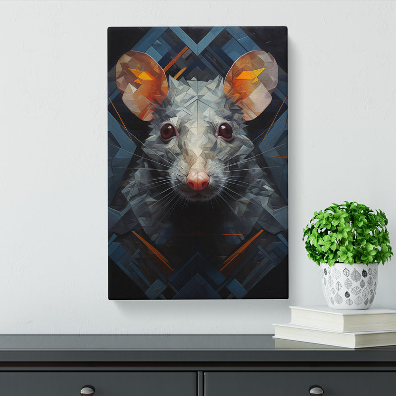 Rat Rat Rat Geometric - Wrapped Canvas, 50cm H x 35cm W x 3cm D