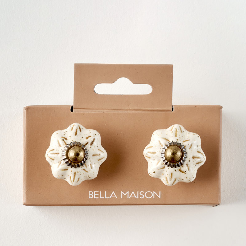 Ensemble de 2 boutons d'armoire en céramique Alora