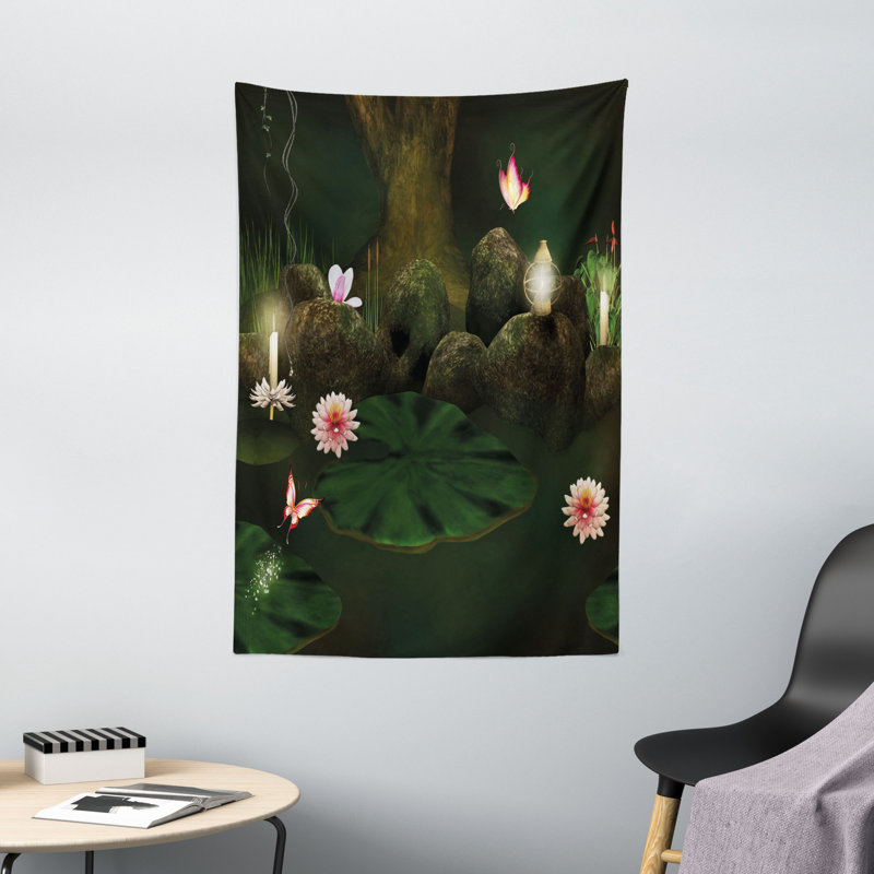 Tapisserie fleurs en polyester, H 60 po x l 40 po