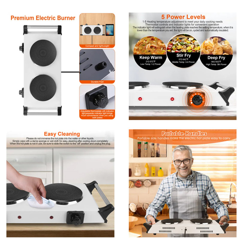 TONWIN 2000 Watt Electric Double Burner