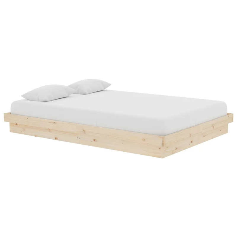 Jaquita Solid pinewood Bed, European Double (140 x 200cm), Brown