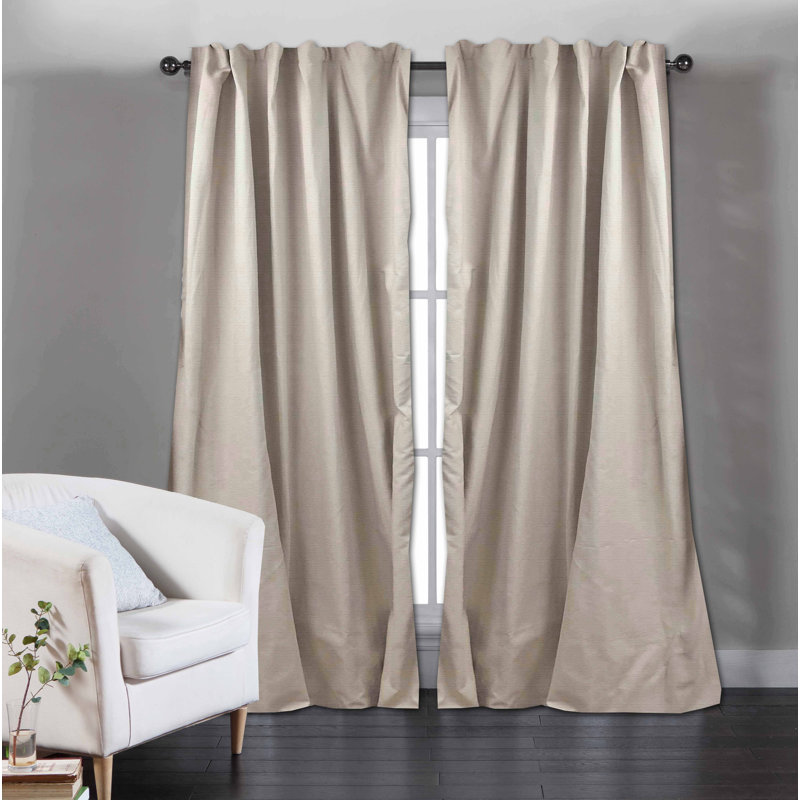 Rideau simple en coton Agnew, l 52 po x L 96 po, Blanc