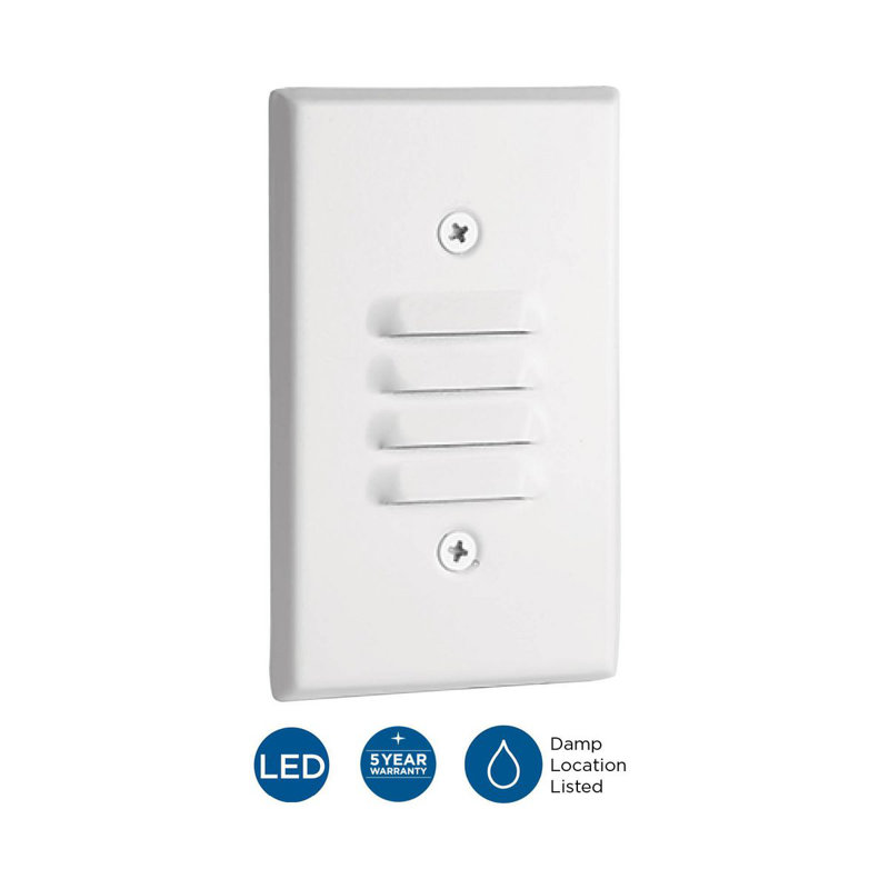 White Integrated LED Indoor Louvered Step Light