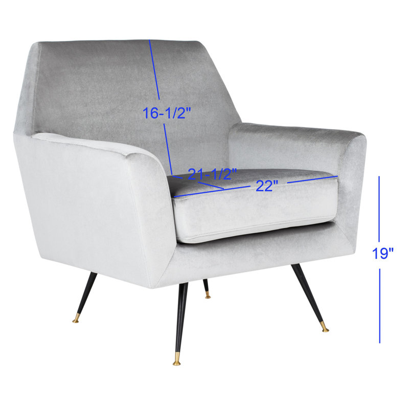 Fauteuil en velours l 32 po Schumacher, Velours gris clair