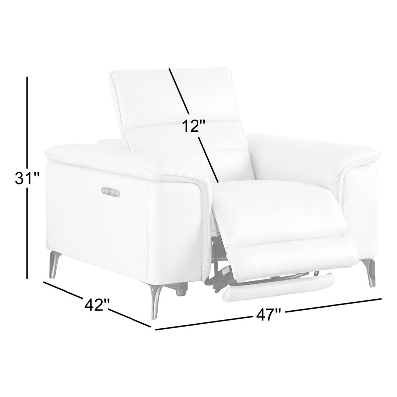 Fauteuil inclinable électrique Chelita, Similicuir taupe clair
