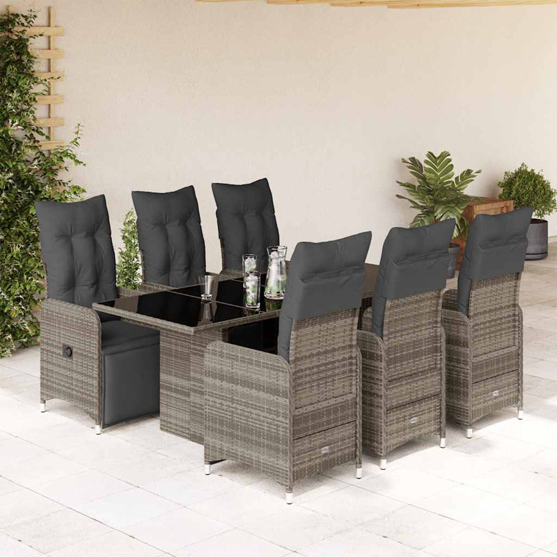 Bistro Set Gray, Dark Gray, 6