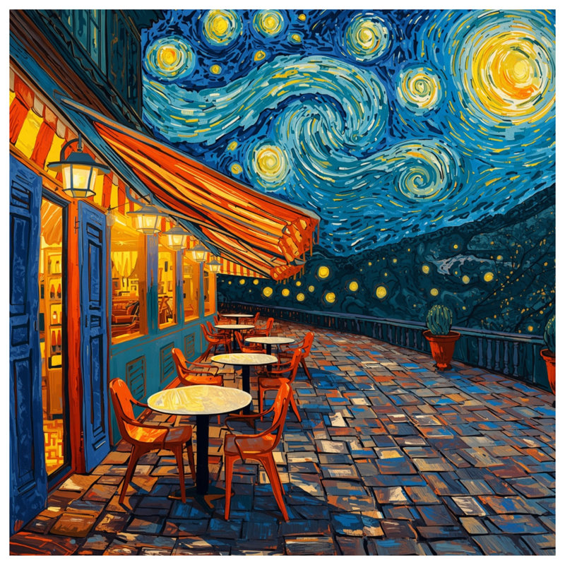 Tapis de bain Starry Night Cafe, 24in W x 17in L